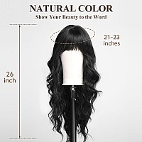 Haircube Black Wig Long Curly Wig With Bangs Natural Appearance Heatresistant Synthetic Wig Suitable For Fashionable Women