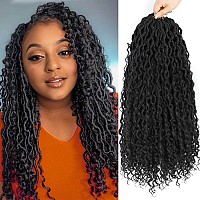 Col Bling Goddess Locs Crochet Hair 18 Inch 8 Packs Faux Locs Crochet Hair For Women Pre Looped Crochet Boho Goddess Faux Locs C