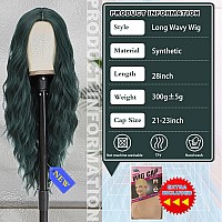 Buppler Cosplay Long Cyan Wig 28 Inch Middle Part Synthetic Wig Realistic Gifts Party Wigs For Women Daily Use Colorful Wigs Cy