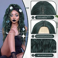 Buppler Cosplay Long Cyan Wig 28 Inch Middle Part Synthetic Wig Realistic Gifts Party Wigs For Women Daily Use Colorful Wigs Cy