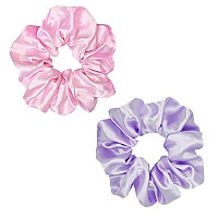 Sufermoe 12 Pcs Satin Silk Hair Scrunchies 12 Assorted Red And Purple 45 Inch Hair Ties For Women And Girls Hair Accessories