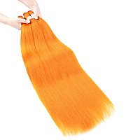 Orange Braiding Hair Pre Stretched 26Inch 3 Packs Braiding Hair Extensions Synthetic Crochet Braids Hot Water Setting Professio