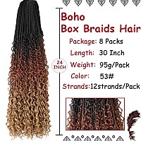 Beverlee 30 Inch Boho Box Braids 8 Packs Goddess Box Braids Bohemian Box Braids Crochet Hair Crochet Box Braids With Curly Ends