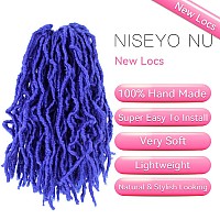 10 Inch Soft Locs Crochet Hair 6 Packs Short Straight Prelooped New Faux Locs Crochet Hair Blue