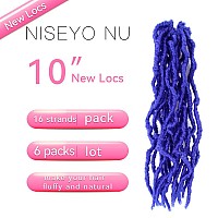 10 Inch Soft Locs Crochet Hair 6 Packs Short Straight Prelooped New Faux Locs Crochet Hair Blue