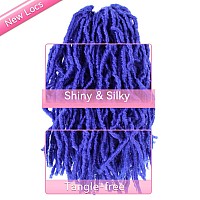 10 Inch Soft Locs Crochet Hair 6 Packs Short Straight Prelooped New Faux Locs Crochet Hair Blue