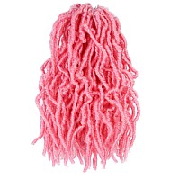 8 Inch Soft Locs Crochet Hair 6 Packs Short Straight Prelooped New Faux Locs Crochet Hair Pink