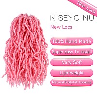 8 Inch Soft Locs Crochet Hair 6 Packs Short Straight Prelooped New Faux Locs Crochet Hair Pink