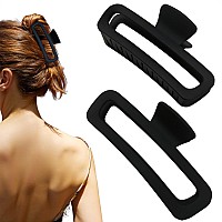 Nalodu Hair Claw Clips 5 Inch Unbreakable Black Xl Large Square Rectangle Clip Clamp For Thick Curly Long Hair Women 2 Pack