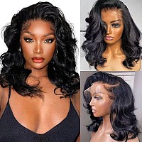 13X4 Body Wave Hd Lace Front Wigs Human Hair 180 Density Glueless Bob Wigs Human Hair Pre Plucked Short Bob Wigs For Black Wome