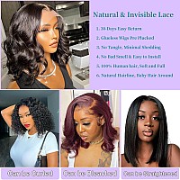 13X4 Body Wave Hd Lace Front Wigs Human Hair 180 Density Glueless Bob Wigs Human Hair Pre Plucked Short Bob Wigs For Black Wome