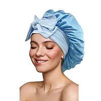 Satin Bonnet Silk Bonnet Hair Bonnet For Sleeping Large Bonnets With Tie Band Hair Wrap With Adjustable Straps Hair Cap Night Sl