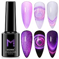 Mizhse Holographic Cat Eye Gel Nail Polish 10Ml Chameleon Glitter Rainbow Cateye Magnetic Nail Polish Gel 9D Magic Shimmer Gal