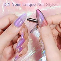 Mizhse Holographic Cat Eye Gel Nail Polish 10Ml Chameleon Glitter Rainbow Cateye Magnetic Nail Polish Gel 9D Magic Shimmer Gal