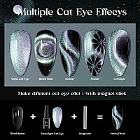 Mizhse Chameleon 9D Cat Eye Gel Polish 10Ml Holographic Galaxy Cateye Magnetic Nail Polish Gel Magic Chameleon Home Salon Mani