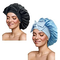 Satin Bonnet Silk Bonnet Hair Bonnet For Sleeping Large Bonnets With Tie Band Hair Wrap With Adjustable Straps Hair Cap Night Sl