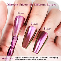 Mizhse Chameleon Nail Polish Pink Nail Polish Air Dry 15Ml05 Fl Oz High Glossy Shine Finish Nail Pigment Holographic Nail Po