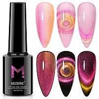 Mizhse Holographic Cat Eye Gel Nail Polish 10Ml Chameleon Glitter Rainbow Cateye Magnetic Nail Polish Gel 9D Magic Shimmer Gal