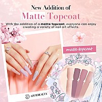 Azurebeauty 30Pcs Dip Powder Nail Kit Starter 8 Colors Neutral Nude Skin Tones Beigh Glitter Lilac Dipping Powder Nail Diy Nail