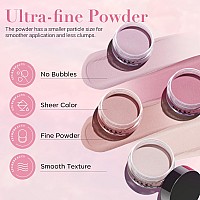 Azurebeauty 30Pcs Dip Powder Nail Kit Starter 8 Colors Neutral Nude Skin Tones Beigh Glitter Lilac Dipping Powder Nail Diy Nail