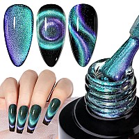 Mizhse Chameleon 9D Cat Eye Gel Polish 10Ml Holographic Galaxy Cateye Magnetic Nail Polish Gel Magic Chameleon Home Salon Mani