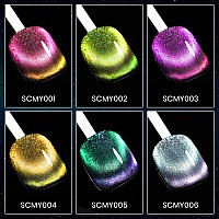 Mizhse Chameleon 9D Cat Eye Gel Polish 10Ml Holographic Galaxy Cateye Magnetic Nail Polish Gel Magic Chameleon Home Salon Mani