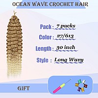 Vustbeauty Ocean Wave Crochet Hair 30 Inch 7 Packs Long Deep Wave Braiding Hair Synthetic Curly Crochet Hair Extensions For Blac