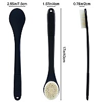 Back Scrubber For Shower Shower Body Brush For Cleaning With Long Handle For Showering 17 Inch Back Washer Exfoliator For Show