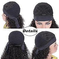 Lauberita Headband Wig Human Hair 26 Inches Deep Wave Headband Wig 100 Human Hair Wigs Curly Wig Glueless Wig Natural Black