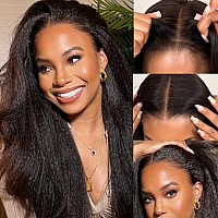 Julia Hair 12A 4C Edges Yaki Straight Bye Bye Knots Glulesss Wig 7X5 Pre Cut Hd Lace Front Human Hair Pre Plucked With Elastic B