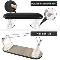 Diesisa Nail Arm Rest Foldable Pu Leather Nail Hand Rest For Nails Tech With Soft Table Mat Soft Hand Rest For Acrylic Nailsn