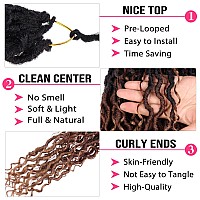 Ruiyok 14 Inch Goddess Locs Crochet Hair 8 Packs Ombre Faux Locs Crochet Hair With Curly Ends Prelooped River Locs Crochet Brai