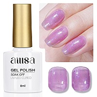 Aillsa Glitter Iridescent Gel Nail Polish Lavender Purple Sparkle Jelly Gel Polish Holographic Foil Translucent Colors Soak Off