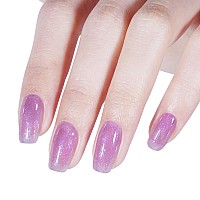 Aillsa Glitter Iridescent Gel Nail Polish Lavender Purple Sparkle Jelly Gel Polish Holographic Foil Translucent Colors Soak Off