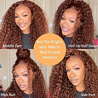 Julia Hair Reddish Brown Wear And Go Glueless Wig Pre Cut Curly Lace Front Wigs Human Hair Pre Plucked For Women 12A 180 Densit