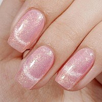 Aillsa Pink Cat Eye Gel Nail Polish Rose Gold Glitter Gel Polish Iridescent Holographic Nail Polish Gel Shimmer Magnetic Soak Of