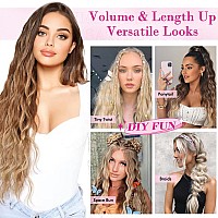 Reecho Hair Extensions 9Pcs Clip In Hair Extensions 24 Thick Long Mini Mermaid Wave Luxurious Lightweight Japanese Technology