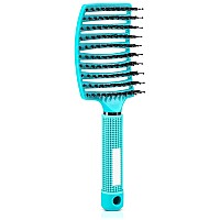 Detangling Brush For Wet Dry Hair Curved Vented Design For Blow Drying Suitable For Women And Kids Blue