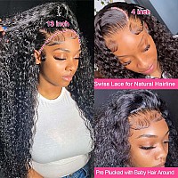 Zzmds 24 Inch 13X4 Deep Wave Lace Front Wigs Human Hair Pre Plucked Brazilian Water Wave Wet And Wavy Lace Frontal Glueless Curl