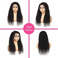 Zzmds 24 Inch 13X4 Deep Wave Lace Front Wigs Human Hair Pre Plucked Brazilian Water Wave Wet And Wavy Lace Frontal Glueless Curl