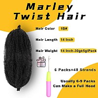 Baota Marley Twist Braiding Hair 14 Inch 6 Packs Cuban Twist Hair Springy Afro Twist Hair Pre Fluffed Kinky Twist Hair Kids Frie