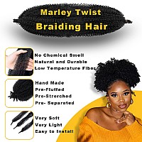 Baota Marley Twist Braiding Hair 14 Inch 6 Packs Cuban Twist Hair Springy Afro Twist Hair Pre Fluffed Kinky Twist Hair Kids Frie