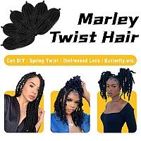 Baota Marley Twist Braiding Hair 14 Inch 6 Packs Cuban Twist Hair Springy Afro Twist Hair Pre Fluffed Kinky Twist Hair Kids Frie