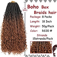 Beverlee 18 Inch Boho Box Braids 8 Packs Goddess Box Braids Crochet Hair Bohemian Hippie Braids Braiding Hair Box Braids With Cu