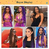 Braiding Hair Pre Stretched 8 Packs Prestretched Braiding Hair 20 Inch Ombre Braiding Hair Itch Free 1Bpurple Yaki Synthetic