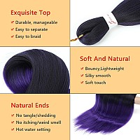 Braiding Hair Pre Stretched 8 Packs Prestretched Braiding Hair 20 Inch Ombre Braiding Hair Itch Free 1Bpurple Yaki Synthetic