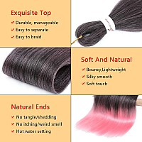 Braiding Hair Pre Stretched 8 Packs Prestretched Braiding Hair 26 Inch Ombre Braiding Hair Itch Free 1Bpink Yaki Synthetic Ha