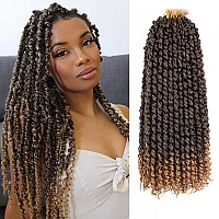 Leeven 16 Inch Pretwisted Passion Twist Hair 8 Packs Ombre Honey Blonde Pre Looped Corchet Braids For Women Bohemian Synthetic H