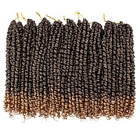 Leeven 14 Inch Pretwisted Passion Twist Hair 8 Packs Ombre Honey Blonde Pre Looped Corchet Twist For Women Short Bohemian Synthe