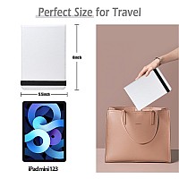 Travel Makeup Mirror With Lights Lighted Travel Mirror With Pu Leather Cover 1500Mah Battery 3Color Light Modes Dimming Led L